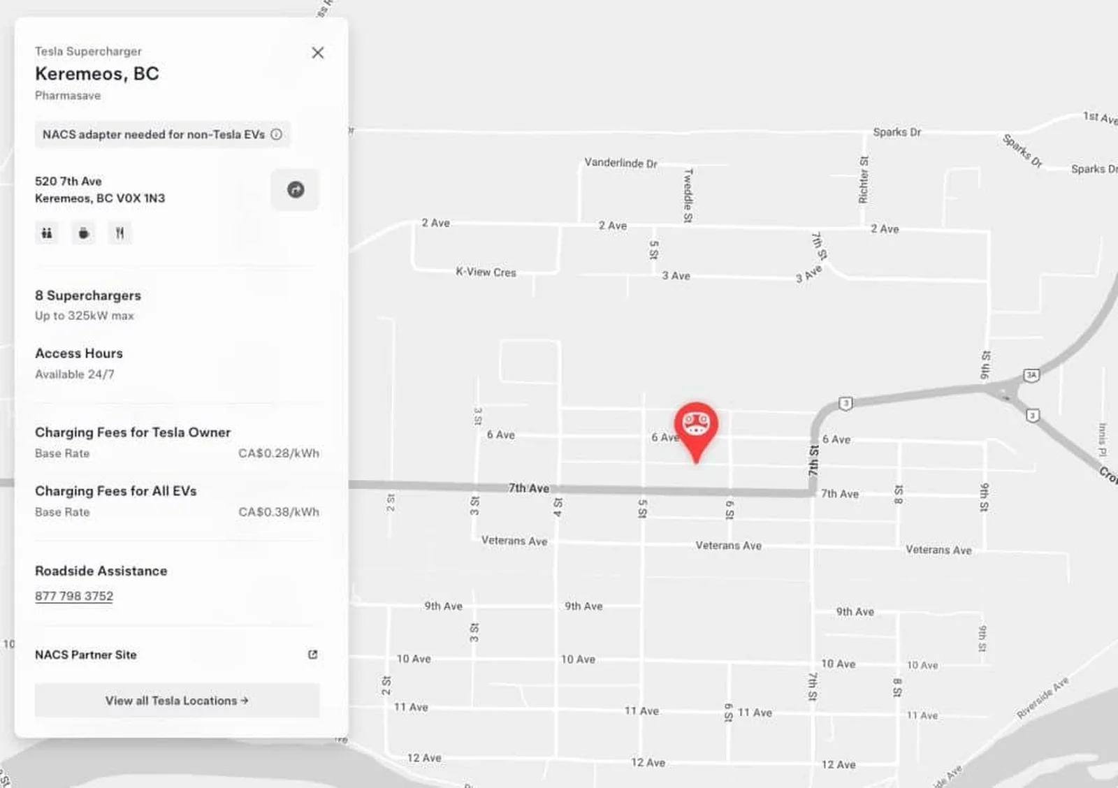 Tesla Opens Keremeos Supercharger in British Columbia